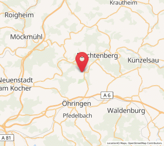 Map of Zweiflingen, Baden-Wurttemberg