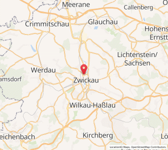 Map of Zwickau, Saxony
