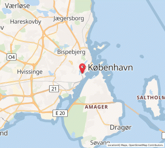 Map of Kopenhagen, Capital Region