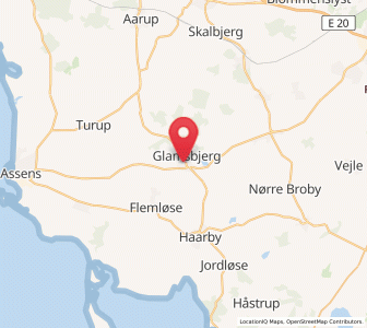 Map of Glamsbjerg, South Denmark