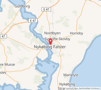 Map of Nykobing Falster, Zealand
