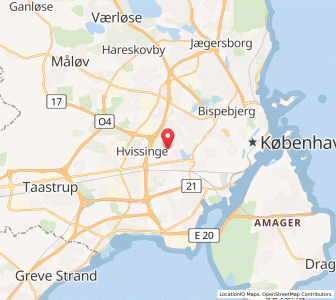 Map of Rødovre Kommune, Capital Region