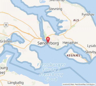 Map of Sonderburg, South Denmark