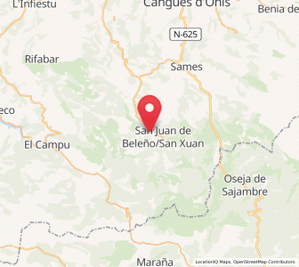 Map of Abiegos, Asturias