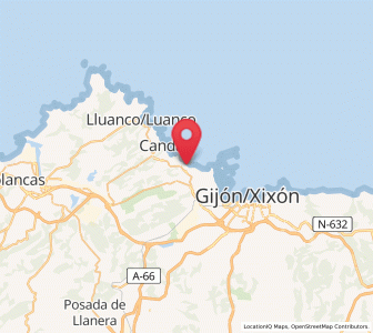 Map of Albandi, Asturias