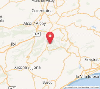 Map of Alcoyes, Valencia
