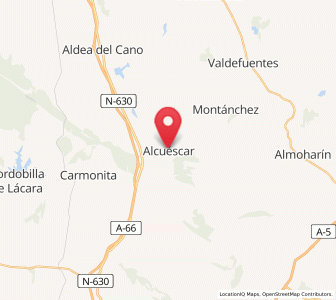 Map of Alcuéscar, Extremadura