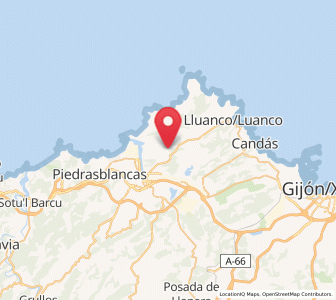 Map of Ambiedes, Asturias