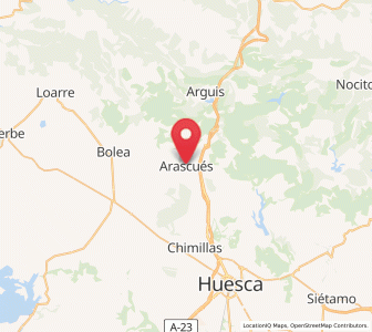 Map of Arascués, Aragon
