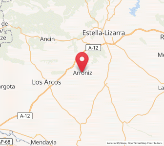 Map of Arróniz, Navarre