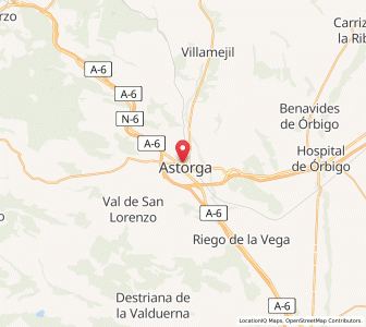 Map of Astorga, Castille and León
