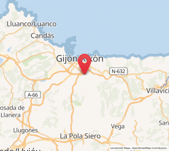 Map of Baones, Asturias