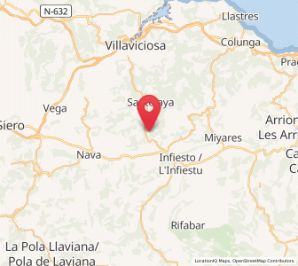 Map of Baraya, Asturias