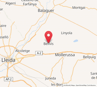 Map of Bellvís, Catalonia