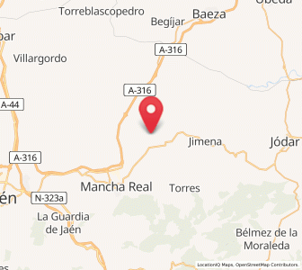 Map of Castillo de Recena, Andalusia