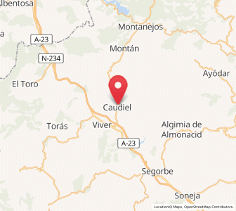 Map of Caudiel, Valencia