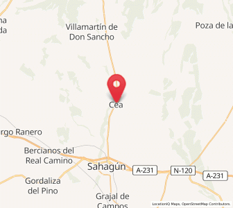 Map of Cea, Castille and León