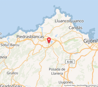 Map of Corvera, Asturias