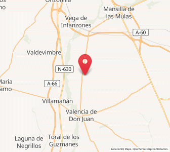 Map of Cubillas de los Oteros, Castille and León
