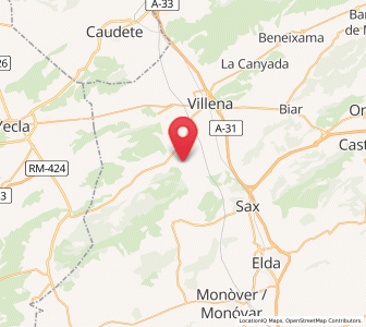 Map of El Hondó de Carboneras, Valencia