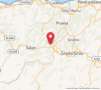 Map of Folguerinas, Asturias
