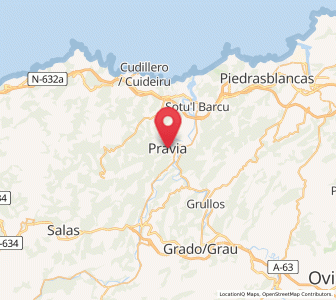 Map of Forcinas, Asturias