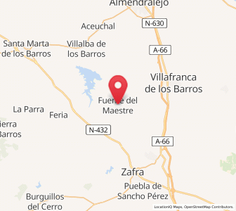Map of Fuente del Maestre, Extremadura
