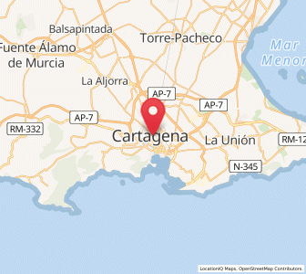 Map of Hispania Carthageniensis (roman province), Murcia