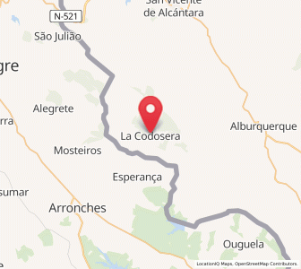 Map of La Codosera, Extremadura