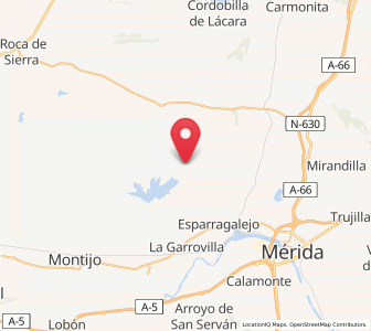 Map of Las Tiendas, Extremadura