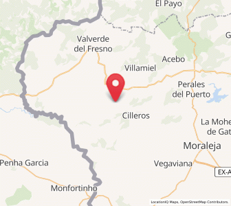 Map of Las Zorreras, Extremadura