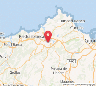 Map of Les Vegues, Asturias