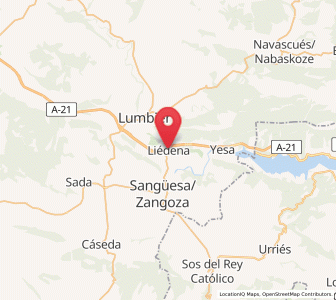 Map of Liédena, Navarre