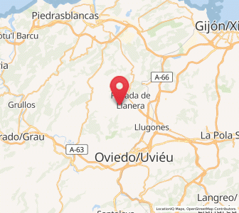 Map of Lineres, Asturias