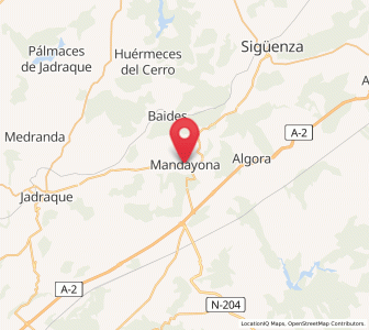 Map of Mandayona, Castille-La Mancha