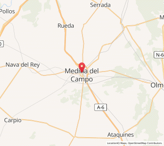 Map of Medina del Campo, Castille and León