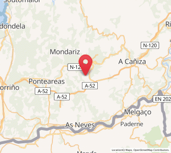 Map of Mouriscados, Galicia