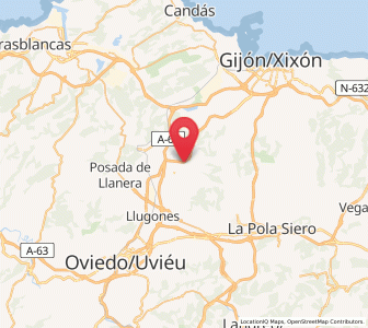 Map of Pruvia, Asturias