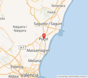Map of Puçol, Valencia