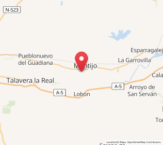 Map of Puebla de la Calzada, Extremadura