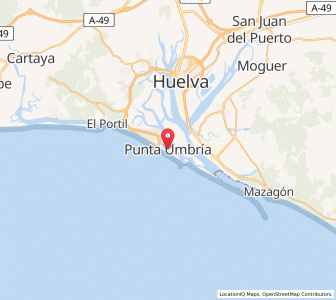 Map of Punta Umbria, Andalusia