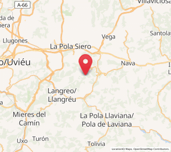 Map of Rosellón, Asturias