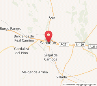 Map of Sahagún, Castille and León