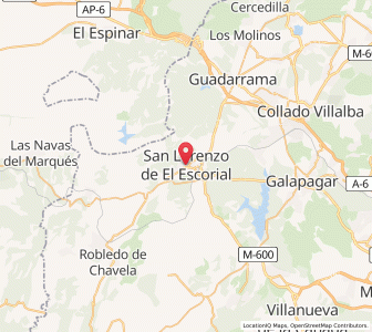 Map of El Escorial, Madrid