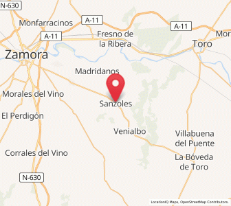 Map of Sanzoles, Castille and León