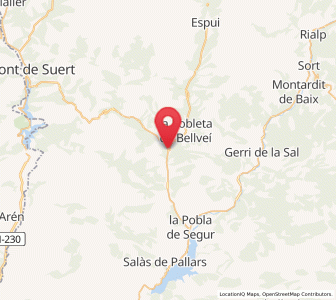 Map of Senterada, Catalonia