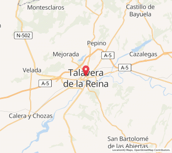 Map of Talavera de la Reina, Castille-La Mancha