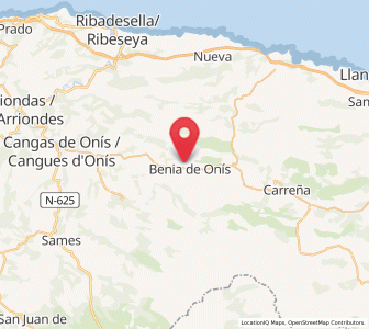 Map of Talavero, Asturias