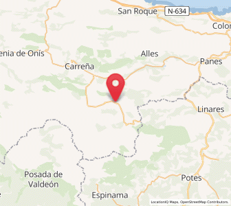 Map of Tielve, Asturias