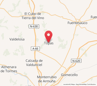 Map of Topas, Castille and León